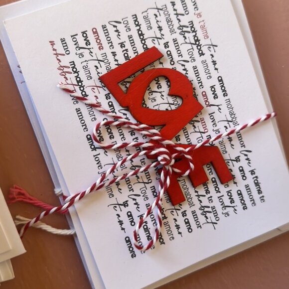 Homemade Valentine Cards Bundle of 5 Cards Handcrafted - Picture 4 of 7